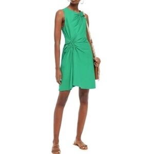 A.L.C. Emerald Green Twist-Detail Mini Dress